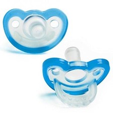 RaZbaby JollyPop Baby Pacifier Plus, 3m , Blue, Double Pack