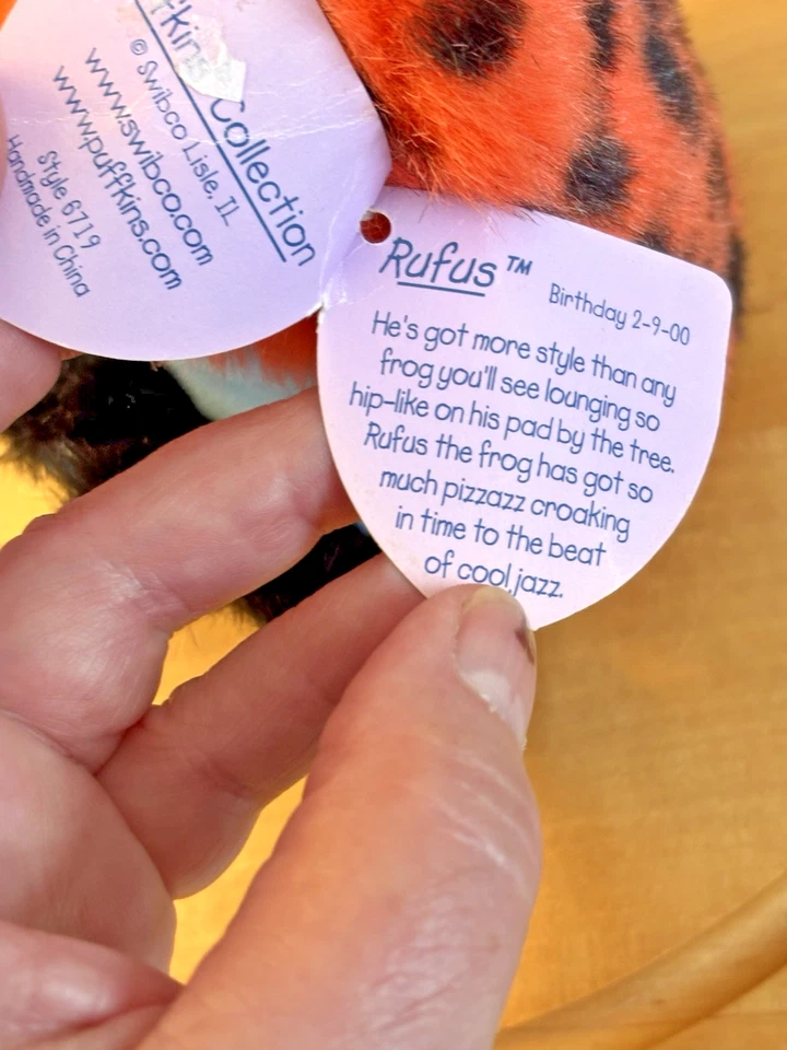 Puffkins de Swibco “Rufus” 1994 peluche Foto 4 de 4