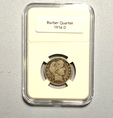 1916 D Barber Quarter - Fine - Free Shipping