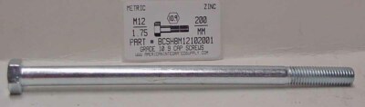 M12-1.75X200MM HEX HEAD CAP SCREW GRADE 10.9 STEEL ZINC PLATED (1)