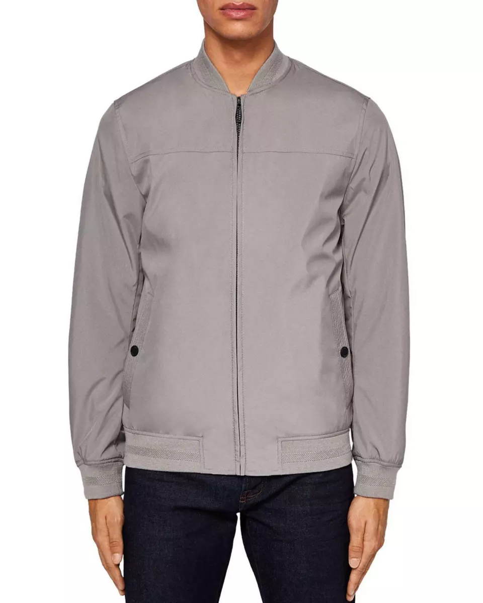 NWT$349 Ted Baker Men's Ohta Core Bomber Jacket In Grey Size