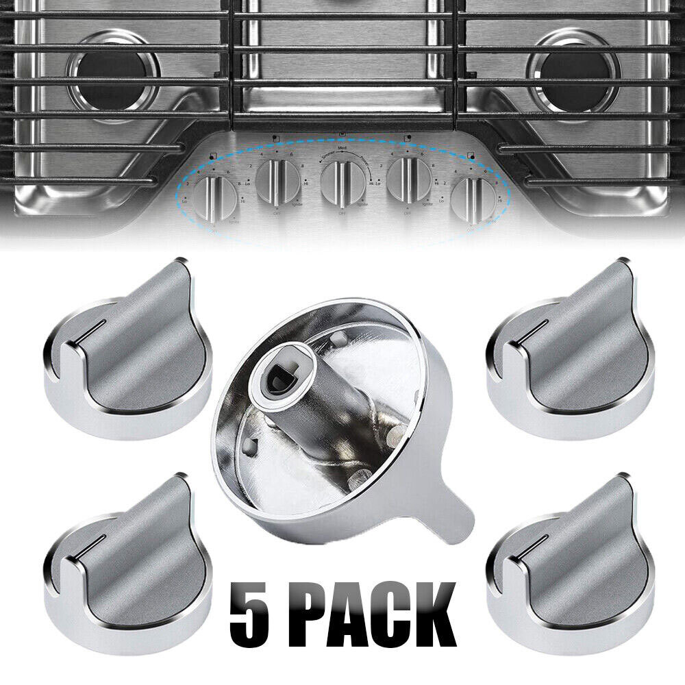 5-Pack Burner Control Knobs Compatible with Whirlpool Stove Oven Range W10594481