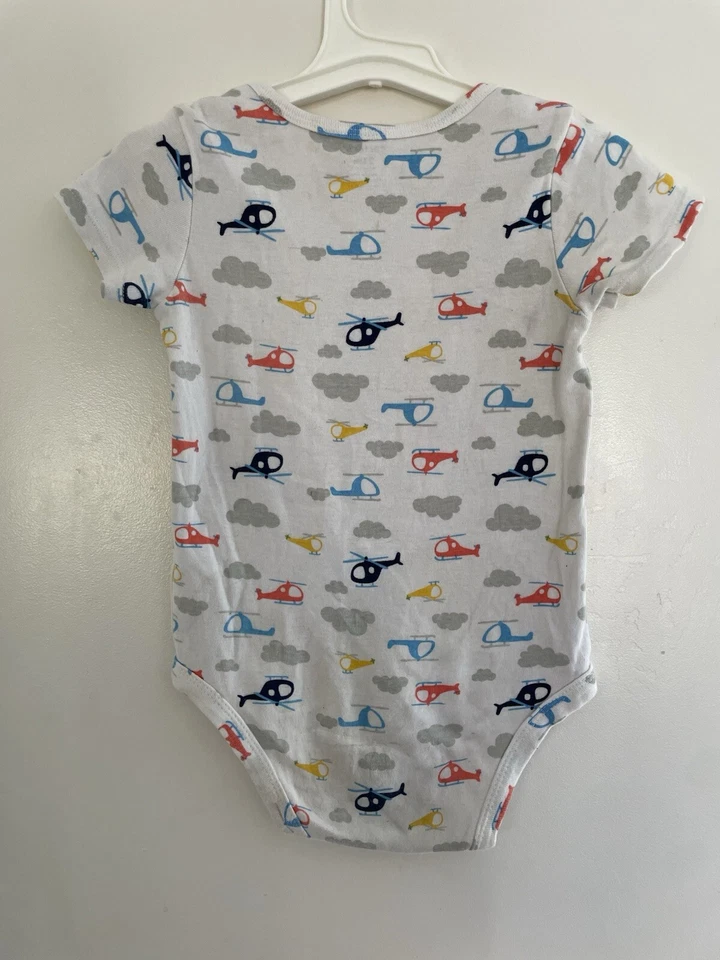 Body Carter's Baby Boys Colorido Helicópteros Algodón Manga Corta Blanco 24 M Foto 4 de 4
