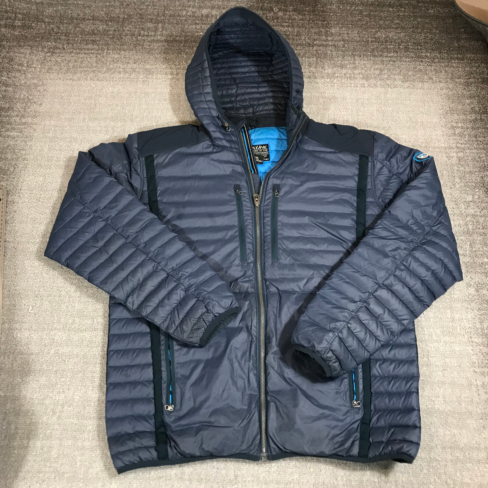 Kuhl Jacket Mens Extra Large Spyfire Blue Down Puffer Projekt Jacket