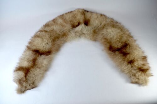 Genuine Beige Fox Fur Stole Wrap Shawl Boa Jacket Coat  - Picture 1 of 10