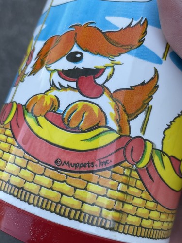 Rare Vintage Aladdin Red Muppets Sesame Street Big Bird Red Plastic Thermos Bert - Picture 5 of 11