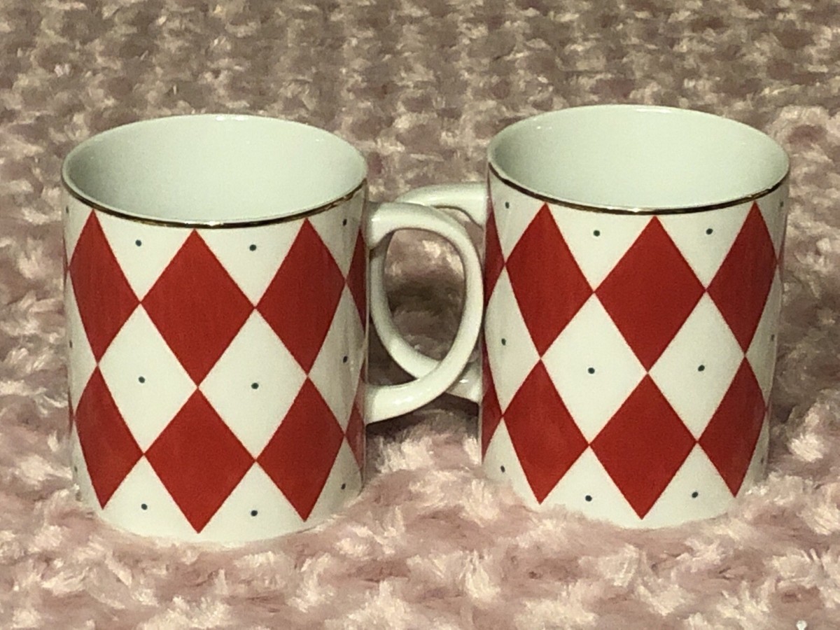 Williams Sonoma Red Diamond Coffee Mugs (Set Of 2)
