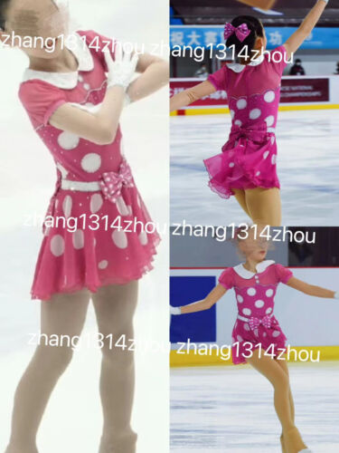 A301. Vestido de espectáculo de patinaje artístico rosa azul degradado - Imagen 1 de 7