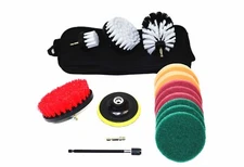 Drill Brush Set with Scour -14 Piece kit / White (Soft) Multi-Purpose SHIPS FREE