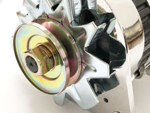 CHROME 18ACR Lucas Type High Output 65 Amp Alternator Pulley & Fan MGB, MIDGET - Picture 3 of 10