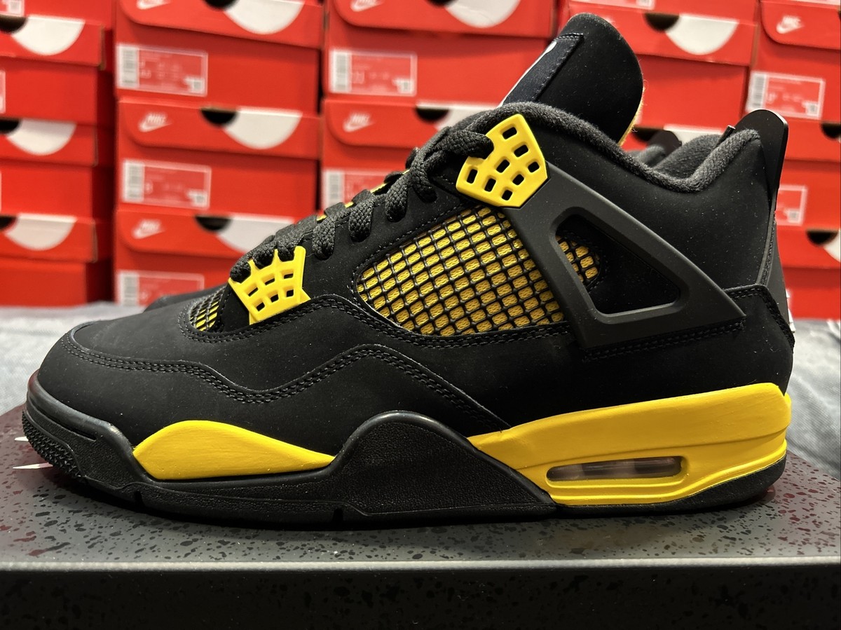Air Jordan 4 Retro “Thunder” Black/Tour Yellow - Men's Size 9.5 | eBay