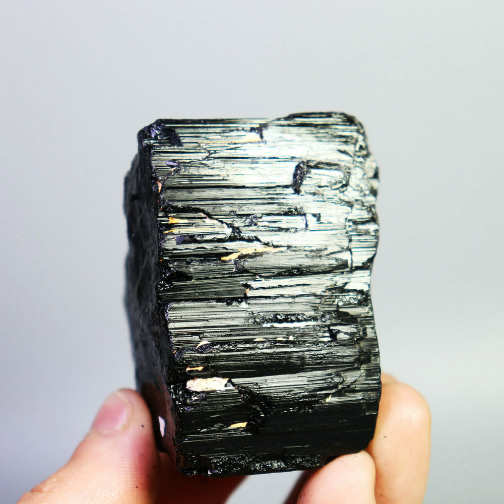 303g Natural Black Tourmaline in Quartz Crystal Raw Mineral Specimen