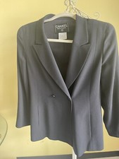CHANEL BLACK BLAZER JACKET SIZE S.