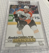 2019-20 UD CLEAR CUT HOCKEY MORGAN FROST ROOKIE DEBUTS CANVAS FLYERS 👍