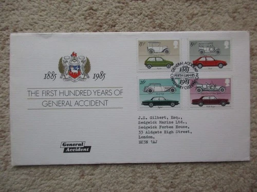 BRITISH MOTOR CARS GENERAL ACCIDENT OFFICIAL COVER, GENERAL ACCIDENT CENTENARY