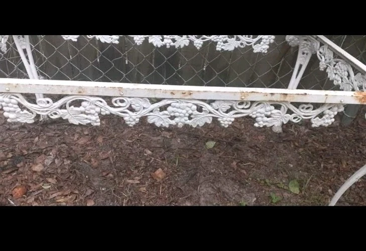 Vintage Molla Victorian Cast Aluminum Metal Top Missin Garden Patio Coffee Table - Image 3 of 3