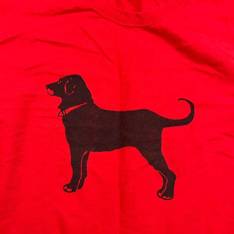 The Black Dog 衬衫男式 XL 红色棉圆领短袖套衫 T 恤 — 第 3/4 张图片