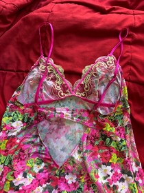 Lise Charmel floral lace babydoll lingerie women's size small