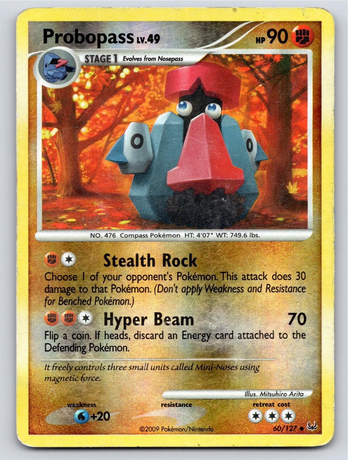 2009 POKEMON PROBOPASS PLATINUM 60/127 REVERSE HOLO UC LP A90625 FREE S&H