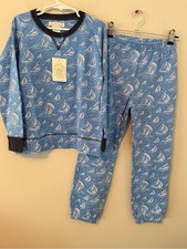 The Beaufort Bonnet Company Blue Sailboat Crewneck with Matching Joggers