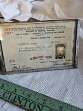 Vintage 1970-1971 Illinois Registered Barber ...