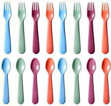 Kids Plastic Utensils Kids Forks and Spoons Set, Multicolor Toddler