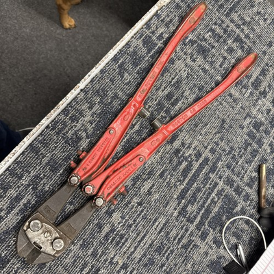 #ad 24#x27;#x27; HK Porter No 1 bolt cutters Cuts Soft Steel 3 8 Gap vintage tool $49.00