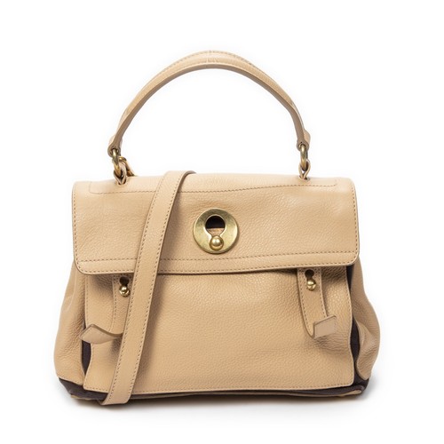 Yves Saint Laurent Small Muse Two Tan Brown Grain De Poudre Leather Handbag