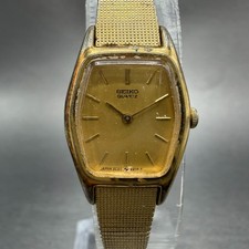 Seiko Watch Women 18mm Champagne Dial Gold Tone Hexagon 2c20-6440 New Battery