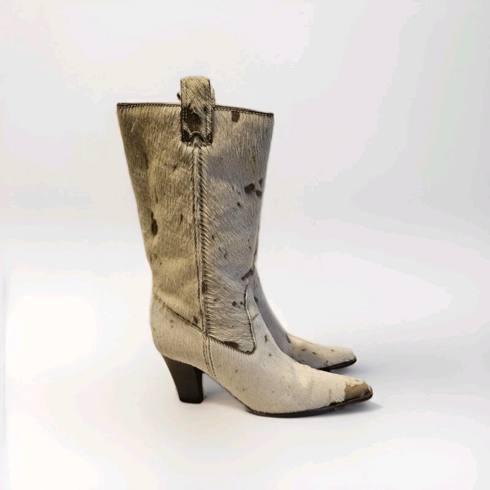 Botas de Vaquero Michael Kors Pelo de Poni Media Pantorrilla Talla 6M Extremadamente Raras Hechas en Italia Foto 2 de 4