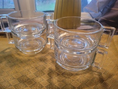 Vintage 1960s Joe Colombo Italora Arno Italy Modernist Glass ~ set