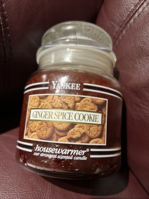 Yankee Candle ''GINGER SPICE COOKIE'' Food ~ 14.5 oz ~ WHITE LABEL Used Once.
