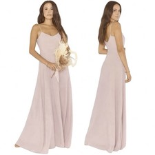 Show Me Your MuMu Faith Maxi Dress Size Large Neutral Mauve Chiffon Lined