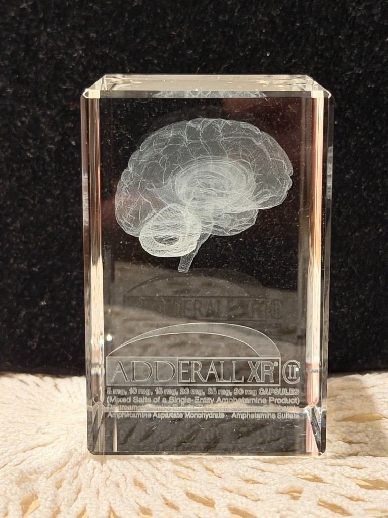 Adderall XR Lucite/Glass Paperweight~Pharmaceutical👨‍⚕️ Doctor Promo RARE