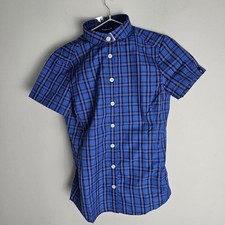 Image of Odlo Checkered Blue Athletic Fit Ladies Top Size S UK 8/10 New with Tags