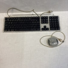 Vintage Apple Desktop Mac M7803 Pro USB Wired Keyboard Clear Black and Mouse