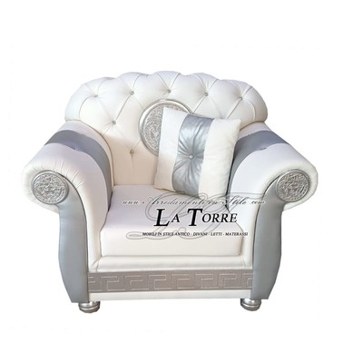 Poltrona Divano letto Dea Medusa moderno Chesterfield ecopelle o