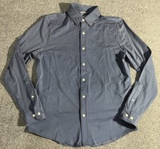 Rhone Shirt Mens M Blue Geometric Stretch Performance Button Front Slim Fit