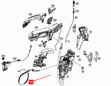 MERCEDES-BENZ GLE W167 Front Door Lock Cable A1677601400 NEW ORIGINAL