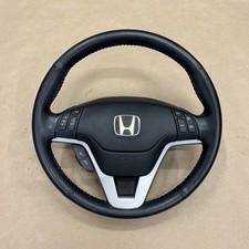 07-11 Honda Crv Cr-v Black Leather Steering Wheel W Switches Buttons Oem