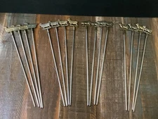 Vintage Metal Animal Stainless Steel Barbecue Skewers Set Of 16 13”