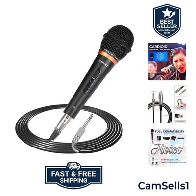 Vocal Dynamic Handheld Microphone with 19ft Detachable XLR Cable and ON/Off S...