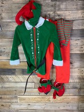 Kids Unisex Sz L 8 pc Elf Costume Christmas