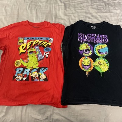 Nickelodeon Rugrats Graphic T-Shirt Bundle - Reptar & Rugrats Design Size Large