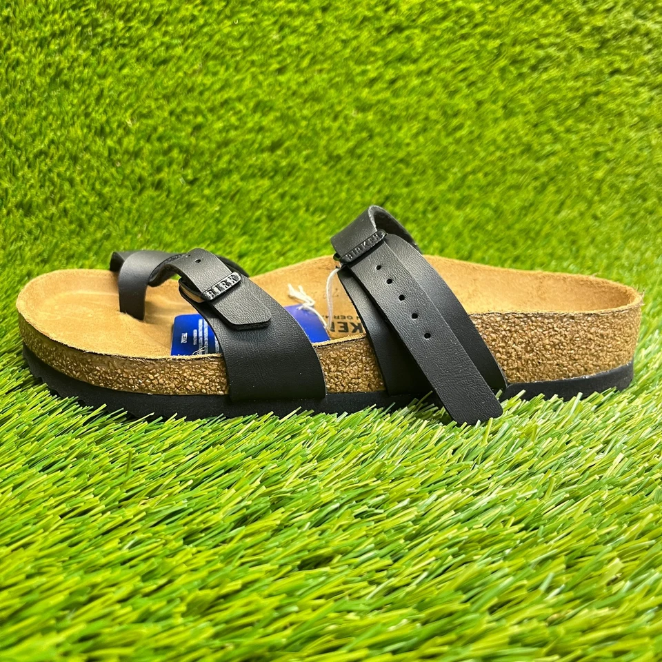 Birkenstock Mayari Mujer Talla 7 Negro Marrón Playa Caminar Tanga Sandalias Zapatos Foto 3 de 4