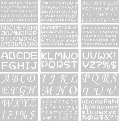 Buchstaben Alphabet Schablonen 15 Stück Kalligraphie Buchstaben für 25 x 15 cm