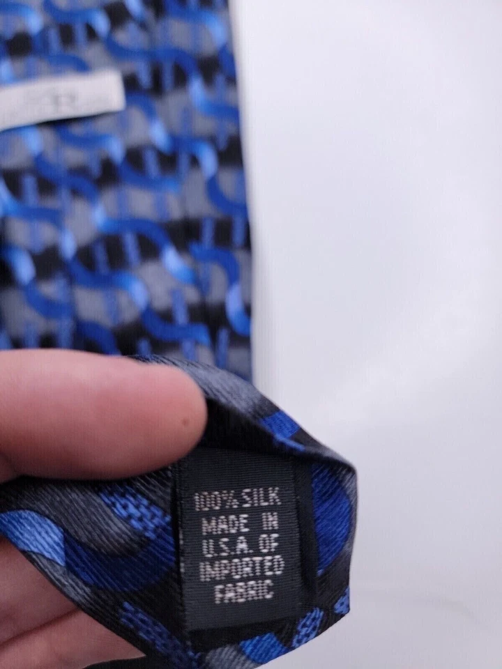 Corbata formal Louis Roth para hombre 62"Lx3,75"W gris/azul Foto 4 de 4