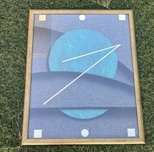 VTG Vintage Mid Century Modern Abstract Geometric Hanging Wall Art Picture Frame