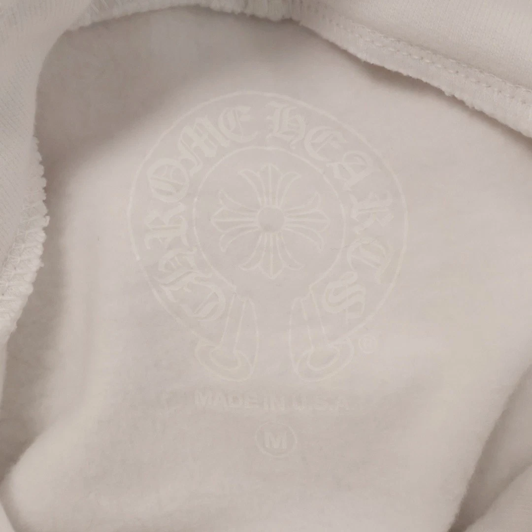 Felpa con cappuccio pullover CHROME HEARTS SWTSHRT PLVR manica stampa logo bianca usata d51d90df