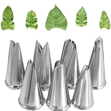 Leaf Piping Bags and Tips Set 7 Pieces Cake Decorating Icing Nozzles Kit